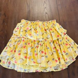 LoveShackFancy Floral Yellow Skirt